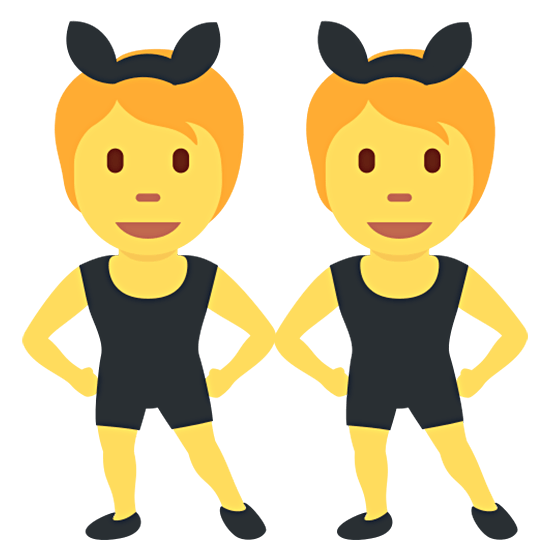 👯 Emoji Personas Con Orejas De Conejo en Twitter Twemoji 15.0.