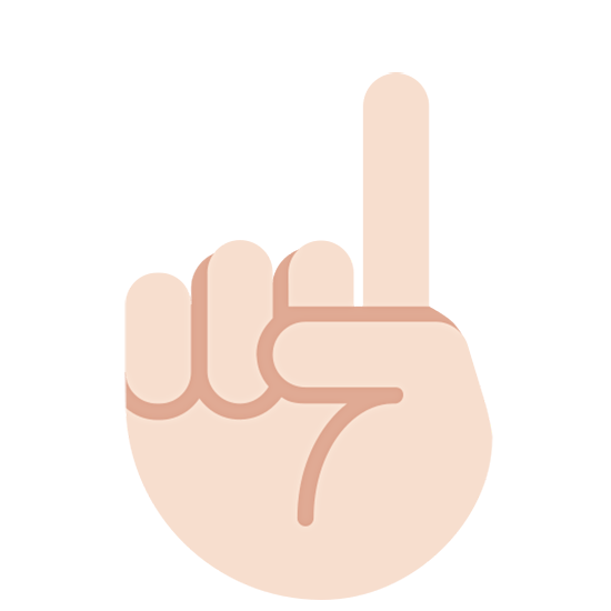 ☝🏻 Emoji nach oben weisender Zeigefinger von vorne: helle Hautfarbe Twitter Twemoji 15.0.