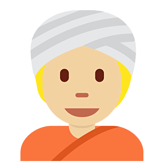 👳🏼 Emoji Persona Con Turbante: Tono De Piel Claro Medio en Twitter Twemoji 15.0.