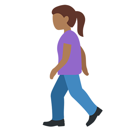 🚶🏾‍♀️ Emoji Mujer Caminando: Tono De Piel Oscuro Medio en Twitter Twemoji 15.0.