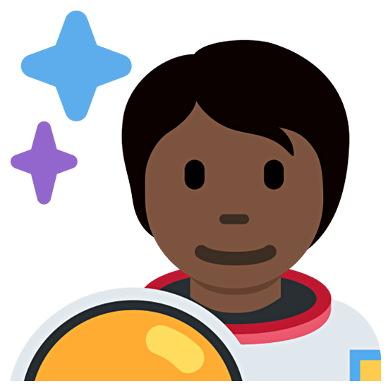 Astronauta: Pele Escura Twitter Twemoji 15.0.