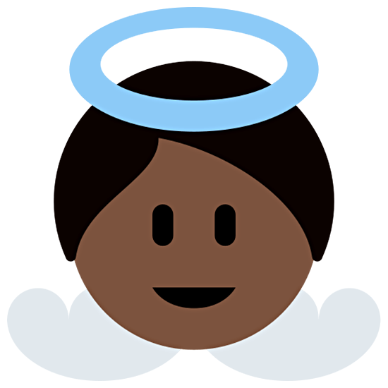 👼🏿 Emoji Bebé ángel: Tono De Piel Oscuro en Twitter Twemoji 15.0.