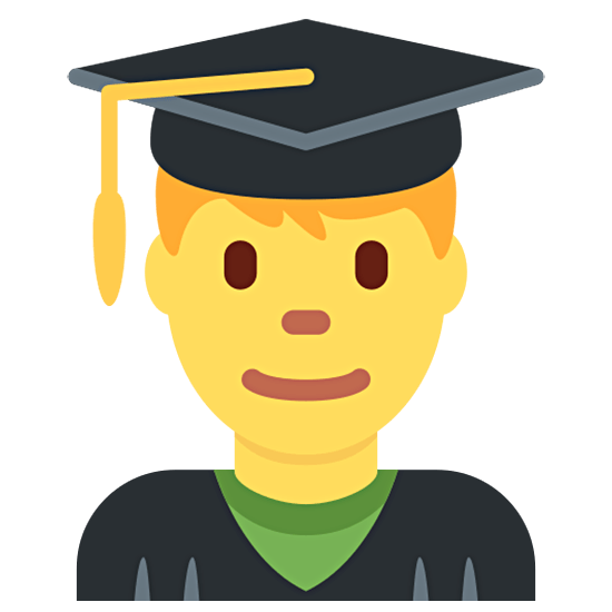 Emoji 👨‍🎓 Studente su Twitter Twemoji 15.0.