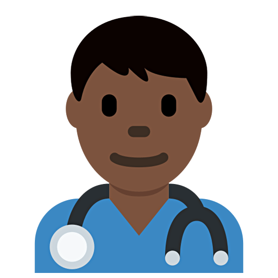 👨🏿‍⚕️ Emoji Homem Profissional Da Saúde: Pele Escura na Twitter Twemoji 15.0.
