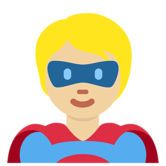 Émoji 🦸🏼 Super-héros : Peau Moyennement Claire sur Twitter Twemoji 15.0.