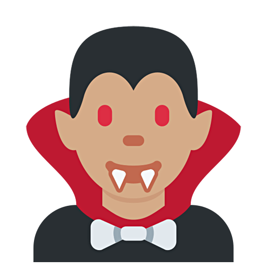Vampiro Uomo: Carnagione Olivastra Twitter Twemoji 15.0.