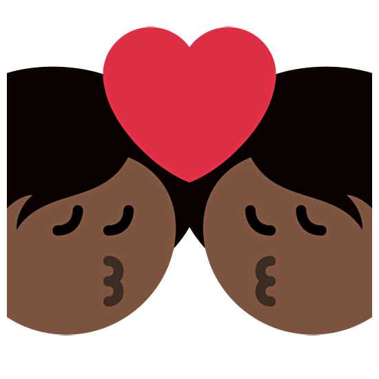 💏🏿 Emoji sich küssendes Paar, dunkle Hautfarbe Twitter Twemoji 15.0.