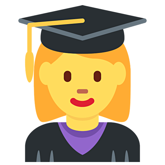 👩‍🎓 Emoji Estudiante Mujer en Twitter Twemoji 15.0.