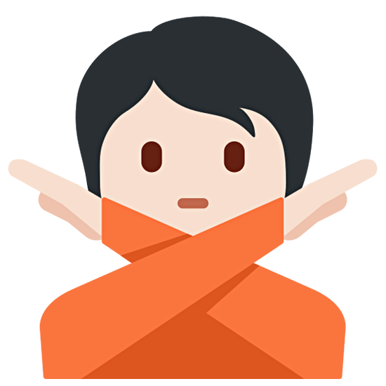 Emoji 🙅🏻 Persona Che Fa Segno Di No: Carnagione Chiara su Twitter Twemoji 15.0.