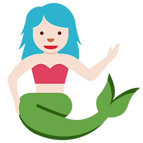 🧜🏻‍♀️ Emoji Sirena: Tono De Piel Claro en Twitter Twemoji 15.0.