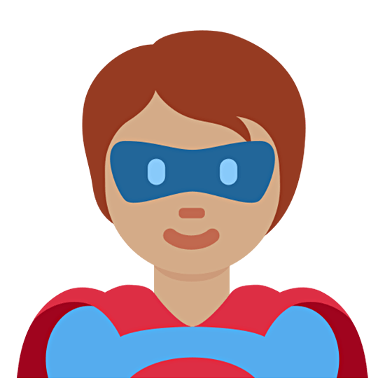 Emoji 🦸🏽 Supereroe: Carnagione Olivastra su Twitter Twemoji 15.0.