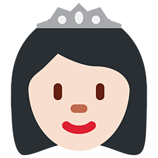Émoji 👸🏻 Princesse : Peau Claire sur Twitter Twemoji 15.0.