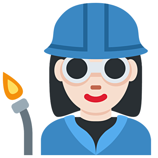 👩🏻‍🏭 Emoji Fabrikarbeiterin: helle Hautfarbe Twitter Twemoji 15.0.