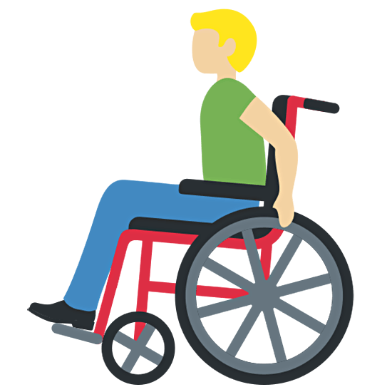 👨🏼‍🦽 Emoji Mann in manuellem Rollstuhl: mittelhelle Hautfarbe Twitter Twemoji 15.0.