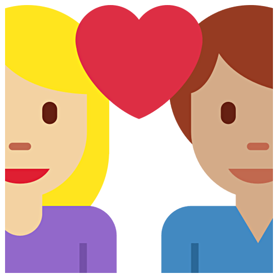 👩🏼‍❤️‍👨🏽 Emoji Pareja Enamorada - Mujer: Tono De Piel Claro Medio, Hombre: Tono De Piel Medio en Twitter Twemoji 15.0.