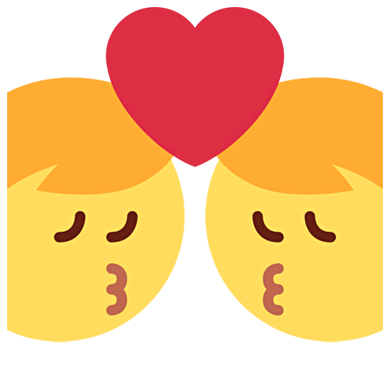 👨‍❤️‍💋‍👨 Emoji sich küssendes Paar: Mann, Mann Twitter Twemoji 15.0.