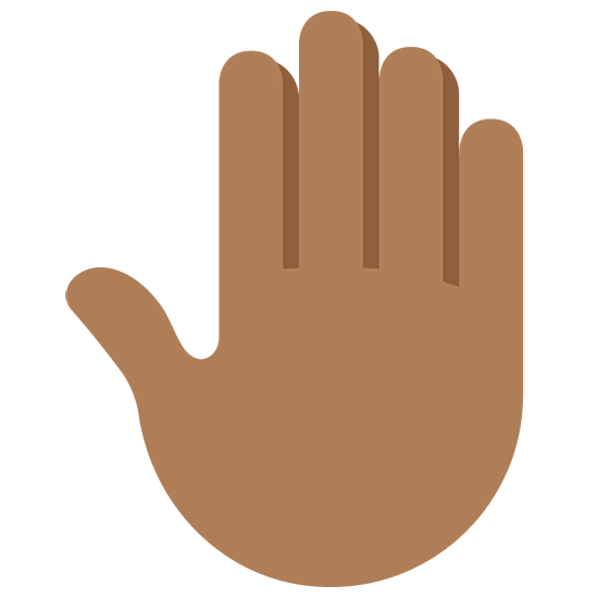 🤚🏾 Emoji Dorso Da Mão Levantado: Pele Morena Escura na Twitter Twemoji 15.0.