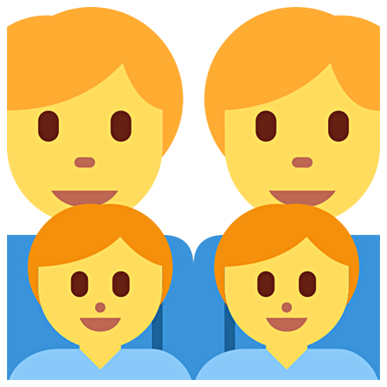 👨‍👨‍👦‍👦 Emoji Família: Homem, Homem, Menino E Menino na Twitter Twemoji 15.0.