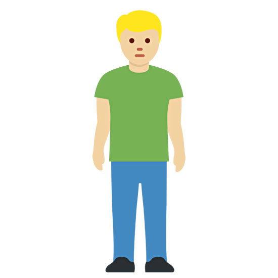 🧍🏼‍♂️ Emoji stehender Mann: mittelhelle Hautfarbe Twitter Twemoji 15.0.