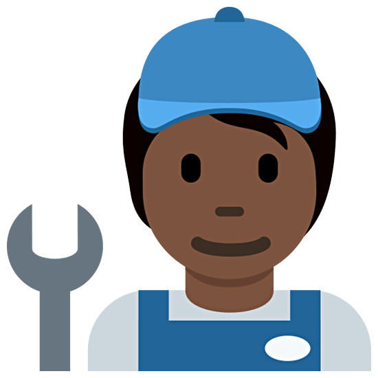 🧑🏿‍🔧 Emoji Mechaniker(in): dunkle Hautfarbe Twitter Twemoji 15.0.