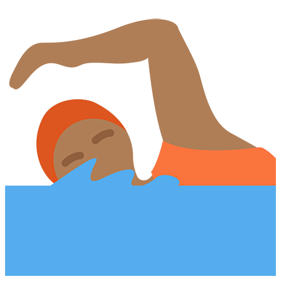 🏊🏾 Emoji Persona Nadando: Tono De Piel Oscuro Medio en Twitter Twemoji 15.0.