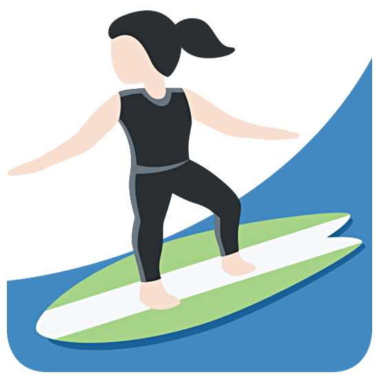 🏄🏻‍♀️ Emoji Mujer Haciendo Surf: Tono De Piel Claro en Twitter Twemoji 15.0.