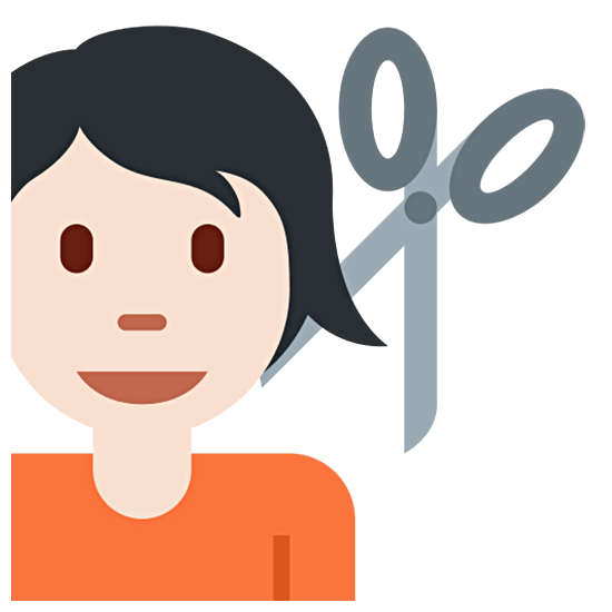 💇🏻 Emoji Person beim Haareschneiden: helle Hautfarbe Twitter Twemoji 15.0.