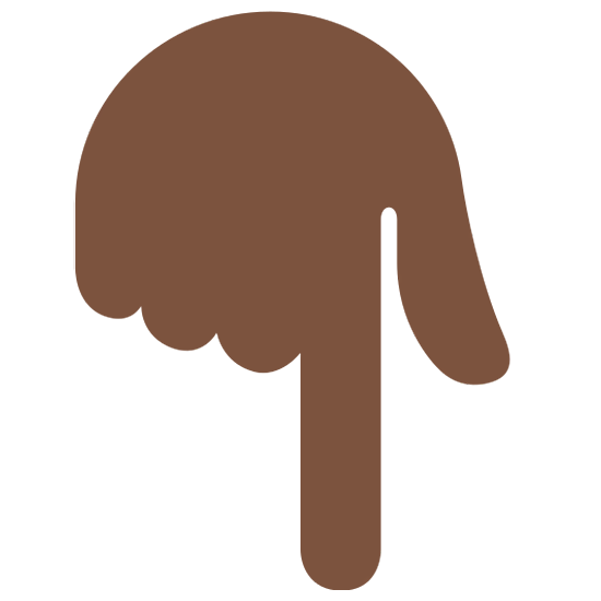 Emoji 👇🏿 Indice Abbassato: Carnagione Scura su Twitter Twemoji 15.0.