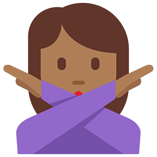 🙅🏾‍♀️ Emoji Mujer Haciendo El Gesto De «no»: Tono De Piel Oscuro Medio en Twitter Twemoji 15.0.