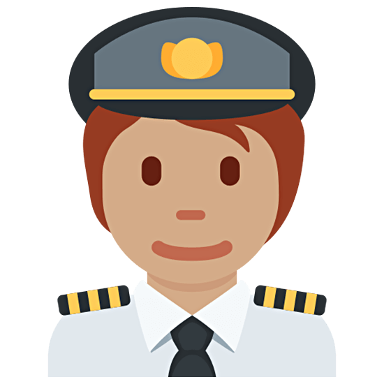🧑🏽‍✈️ Emoji Pilot(in): mittlere Hautfarbe Twitter Twemoji 15.0.