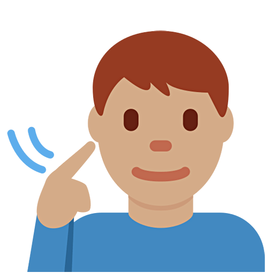 🧏🏽‍♂️ Emoji Hombre Sordo: Tono De Piel Medio en Twitter Twemoji 15.0.