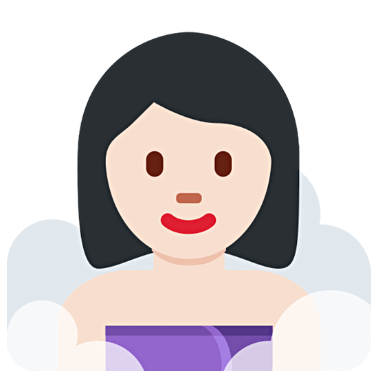 🧖🏻‍♀️ Emoji Mujer En Una Sauna: Tono De Piel Claro en Twitter Twemoji 15.0.