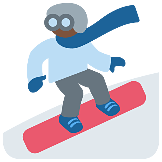🏂🏿 Emoji Snowboarder(in): dunkle Hautfarbe Twitter Twemoji 15.0.