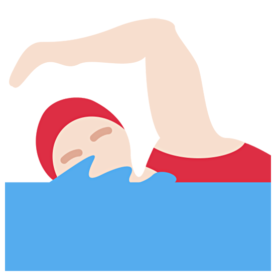 🏊🏻‍♀️ Emoji Mujer Nadando: Tono De Piel Claro en Twitter Twemoji 15.0.