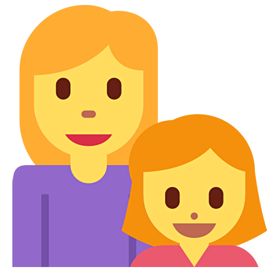 👩‍👧 Emoji Familie: Frau, Mädchen Twitter Twemoji 15.0.