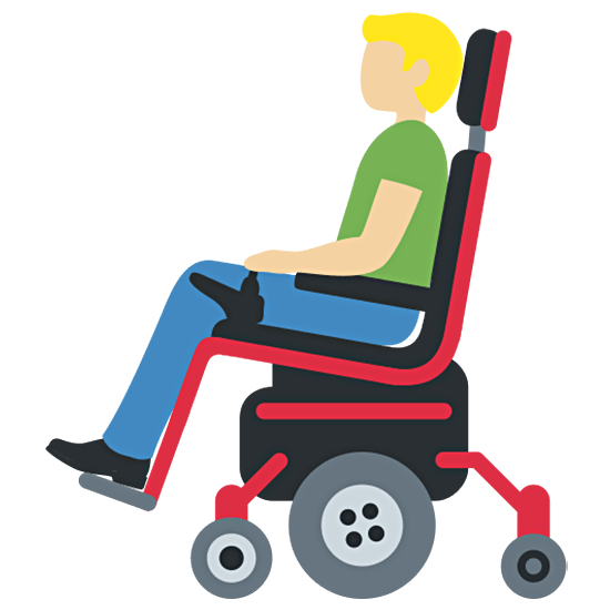 👨🏼‍🦼 Emoji Homem Em Cadeira De Rodas Motorizada: Pele Morena Clara na Twitter Twemoji 15.0.