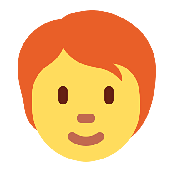 🧑‍🦰 Emoji Persona: pelo rojo en Twitter Twemoji 15.0.