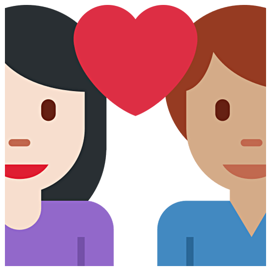 👩🏻‍❤️‍👨🏽 Emoji Pareja Enamorada - Mujer: Tono De Piel Claro, Hombre: Tono De Piel Medio en Twitter Twemoji 15.0.