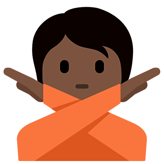 Emoji 🙅🏿 Persona Che Fa Segno Di No: Carnagione Scura su Twitter Twemoji 15.0.
