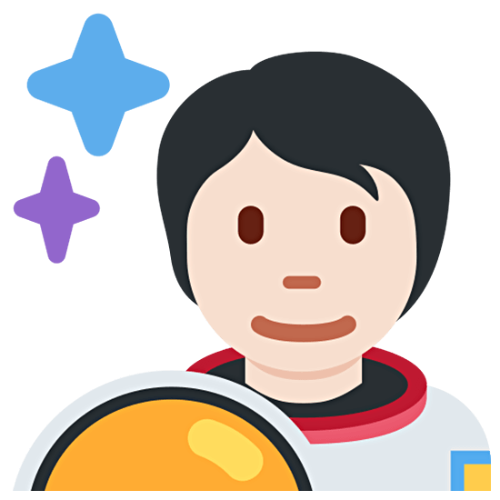 🧑🏻‍🚀 Emoji Astronaut(in): helle Hautfarbe Twitter Twemoji 15.0.