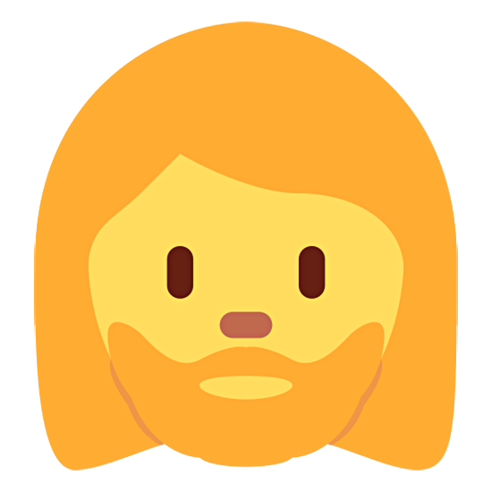 🧔‍♀️ Emoji Frau: Bart Twitter Twemoji 15.0.
