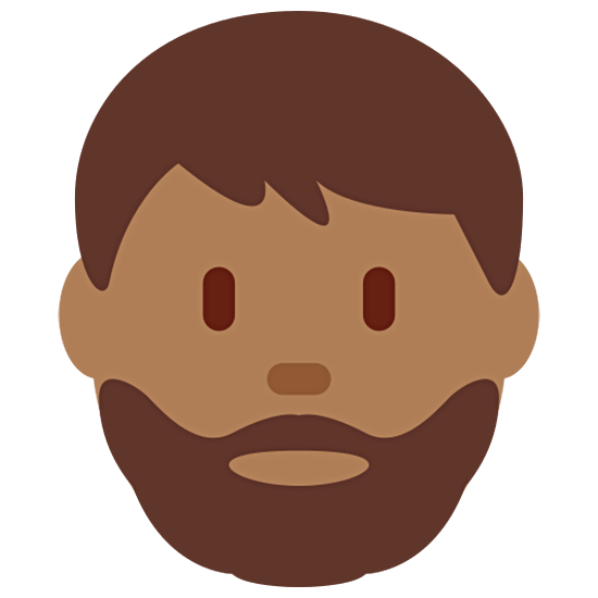 🧔🏾‍♂️ Emoji Homem: Barba Pele Morena Escura na Twitter Twemoji 15.0.