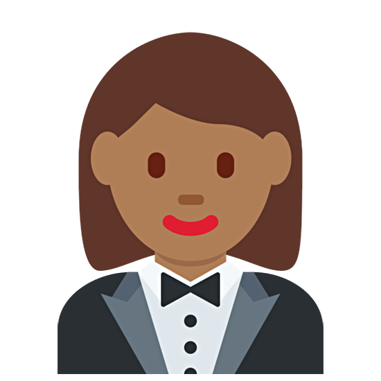🤵🏾‍♀️ Emoji Mujer Con Esmoquin: Tono De Piel Oscuro Medio en Twitter Twemoji 15.0.