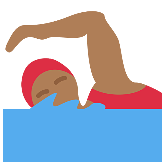 🏊🏾‍♀️ Emoji Schwimmerin: mitteldunkle Hautfarbe Twitter Twemoji 15.0.