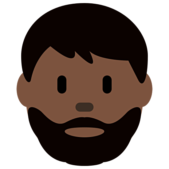 🧔🏿‍♂️ Emoji Mann: Bart dunkle Hautfarbe Twitter Twemoji 15.0.