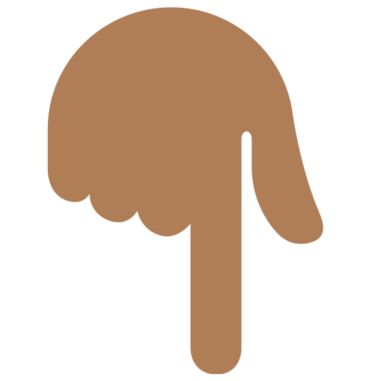 Emoji 👇🏾 Indice Abbassato: Carnagione Abbastanza Scura su Twitter Twemoji 15.0.