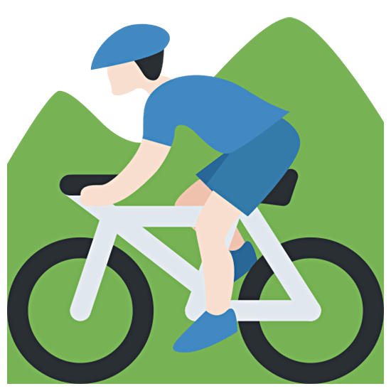 🚵🏻‍♂️ Emoji Mountainbiker: helle Hautfarbe Twitter Twemoji 15.0.