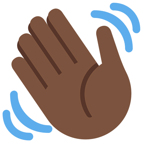 👋🏿 Emoji Mão Acenando: Pele Escura na Twitter Twemoji 15.0.