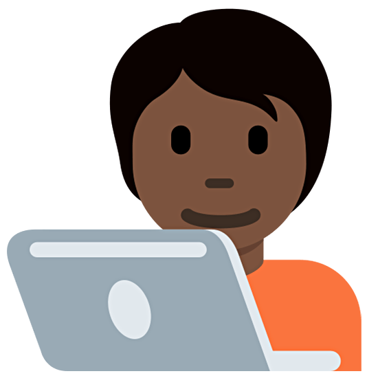 Emoji 🧑🏿‍💻 Persona Esperta Di Tecnologia: Carnagione Scura su Twitter Twemoji 15.0.