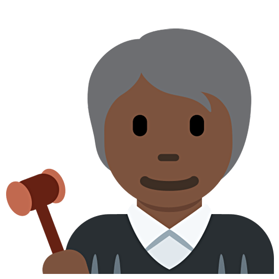 🧑🏿‍⚖️ Emoji Juiz No Tribunal: Pele Escura na Twitter Twemoji 15.0.